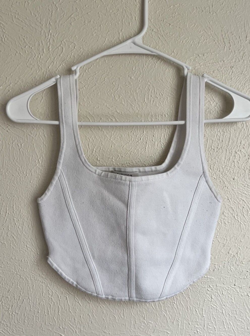 Aritzia Babaton Sculpt Knit Bustier White Tank Top Size Medium